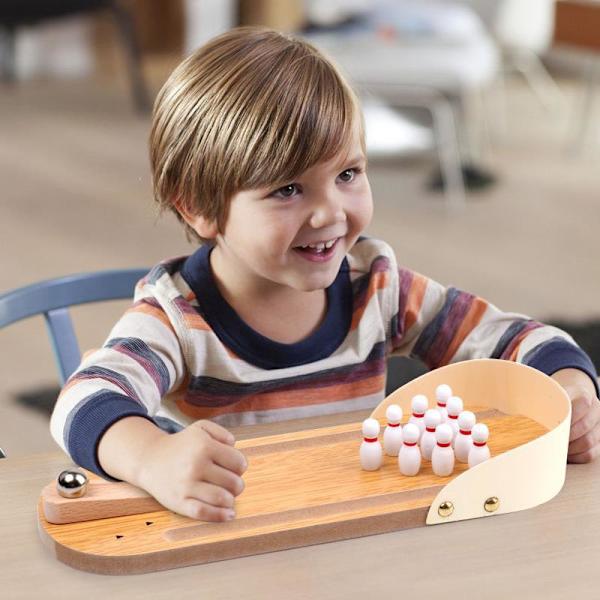 Lasten keilailu, Mini-pöytäkeilailu, Puinen keilapeli, Puinen
