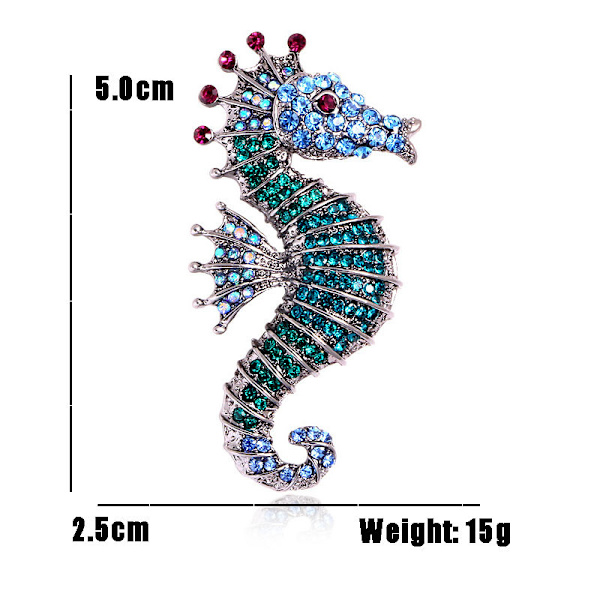 Rhinestone Seahorse Brosche Sødyr Mode Fest Brosche Kvinder