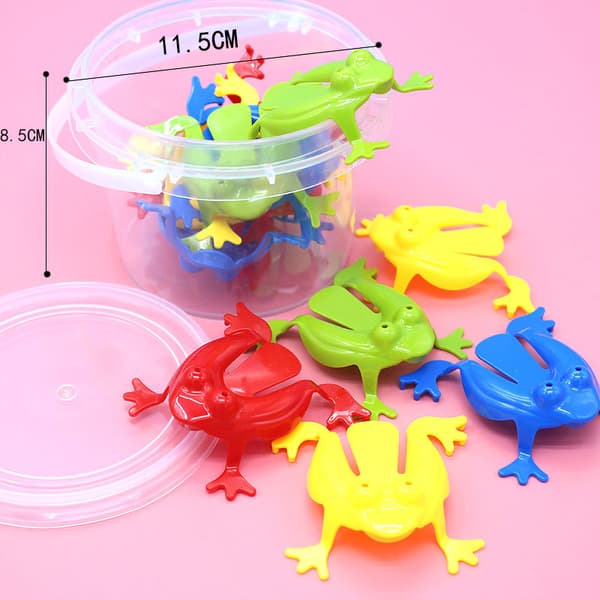 12 st Hoppande Leksaker Groda Plast Finger Squeeze Leksak för Barn (Ran