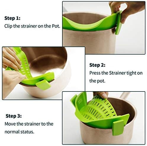 Clip-on si til gryder og pander - Silikone si til pasta