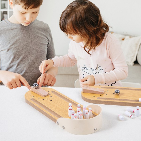 Lasten keilailu, Mini-pöytäkeilailu, Puinen keilapeli, Puinen