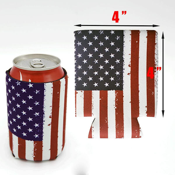 Can Koozie 12-pakkaus neopreenistä valmistetut tölkki- ja pullonsuojat Amerikan lippu
