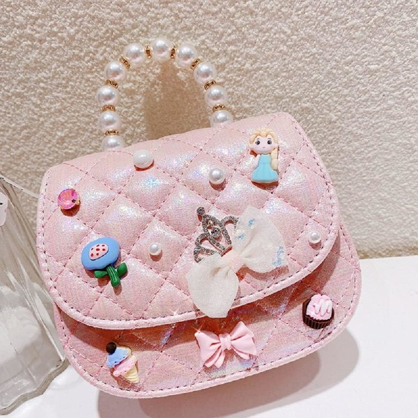 Rosa söt prinsessa toddler handväska handväska för små flickor låtsas