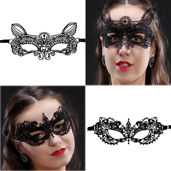 15 st Halloween flexibla spetsmasker
