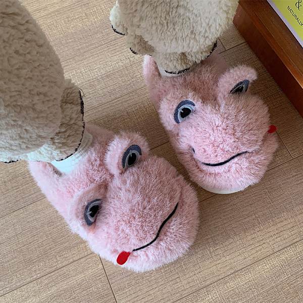 Hauskat sarjakuva-antislip-pehmustetut paksut pohjalliset lämpimät kotitossut -