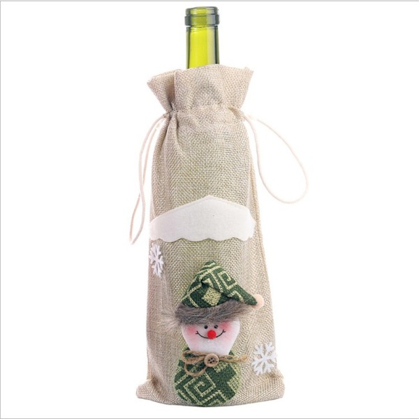 3 juledekorasjonsartikler Vinflaskesett Champagne Vinflaske