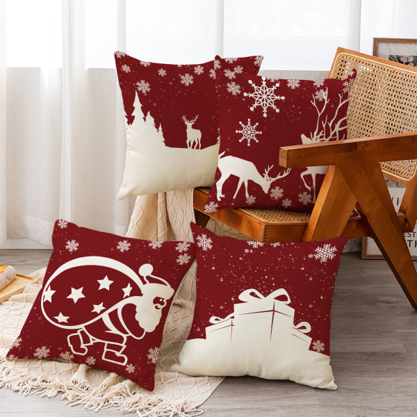 4PCS Juletema Putetrekk, Juleputetrekk, Jule