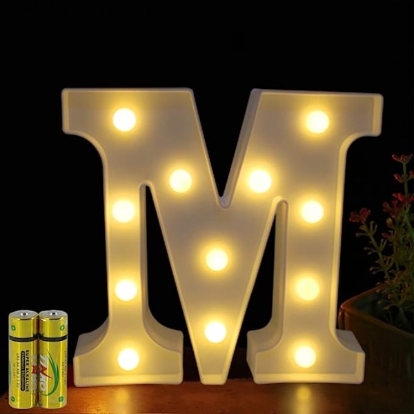 (M) Lysende bokstaver alfabet lys opp LED-lampe