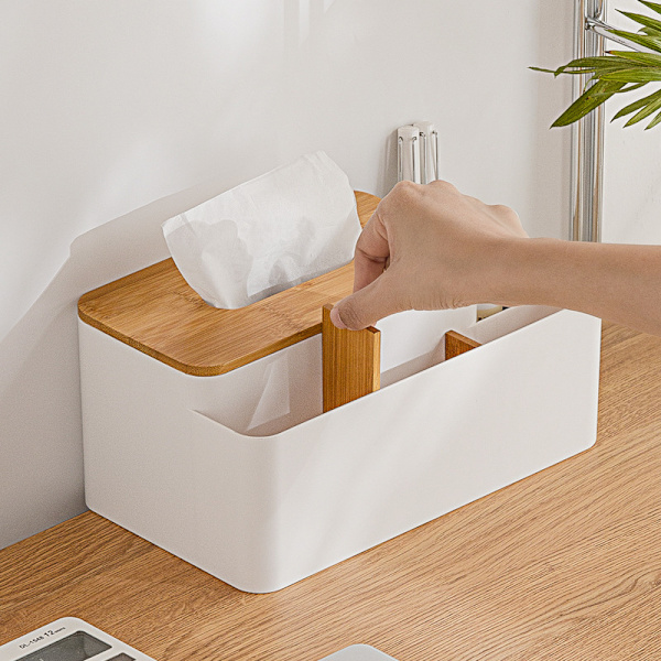 Multifunktionel Tissue Box Rektangulær Tissue Holder Dispenser til
