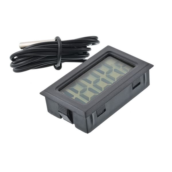 (6 st svart) Mini digital LCD-termometer Temperatur med Temper