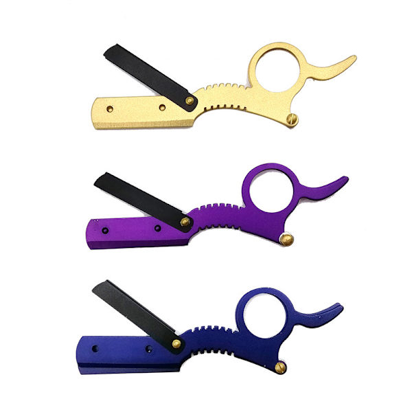 3PCS Men's Rustfritt Stål Rett Kant Razor Tommelform Manua