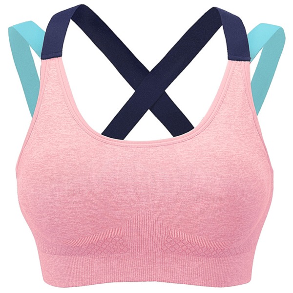 Kvinde Tank Top Push Up Fitness Sports BH - Pink L