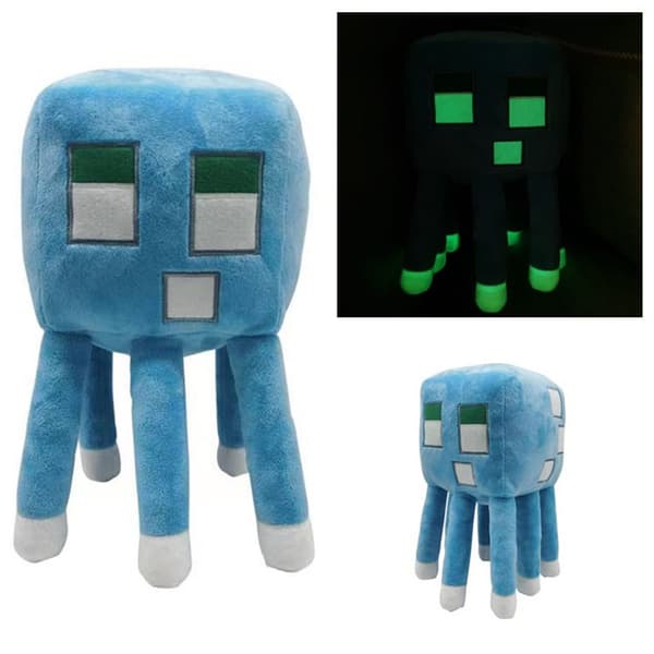 1-pakkaus minecraft pehmolelu valaiseva mustekalapeli samalla c