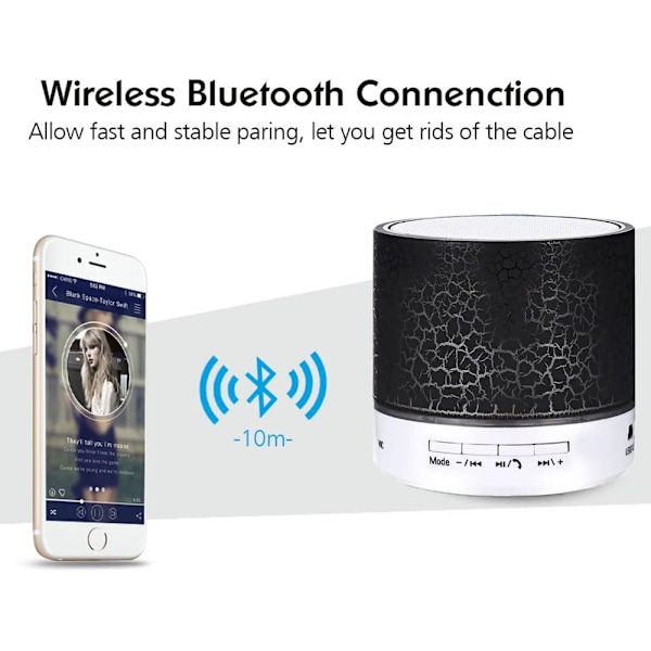Bluetooth-högtalare, liten bärbar trådlös Bluetooth-högtalare, Ba