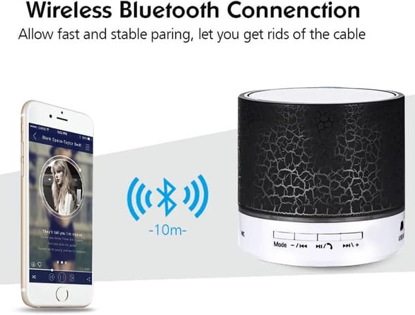 Bluetooth-højttaler, lille bærbar trådløs Bluetooth-højttaler, Ba