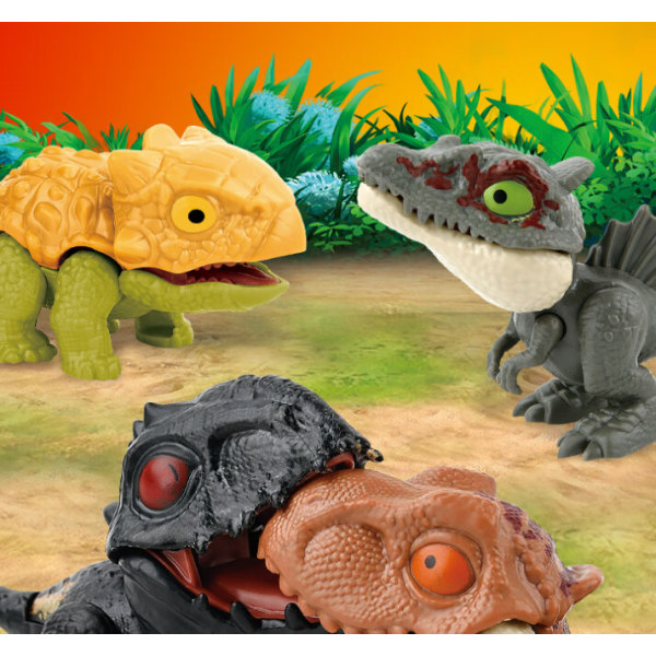 10 Finger Biting Dinosaur Eggs T-rex Movable Joint Simulation Di