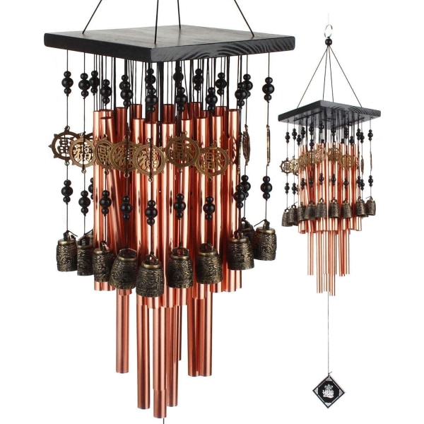 Aluminum tube metal multi tube wind bell antique copper red copp