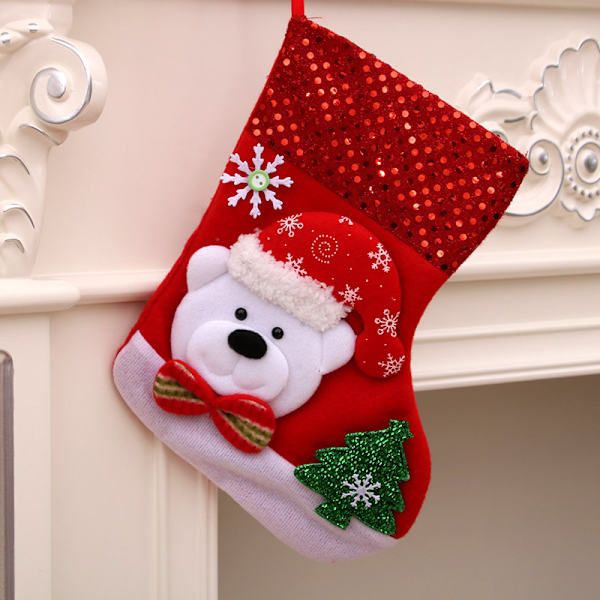 4 st julstrumpor, tomte, ren och snögubbe