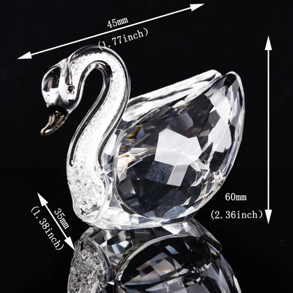 Pink Cute Swan Crystal Figurines Glass Ornament Collection Diamo