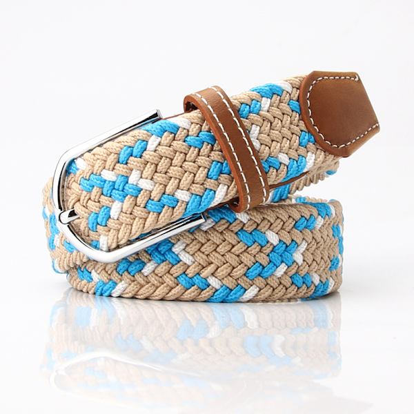Moderne elastiske lærredsseler til mænd og kvinder, 20 farver khaki&light blue