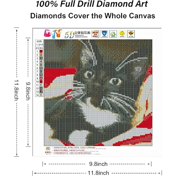 5D DIY Diamantmålningssats, Svart Katt Vuxen Diamantmålning Fu