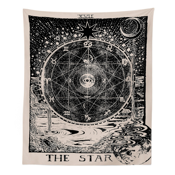 Tarot väggbonad märke magisk gobeläng måne sängöverkast stor kran