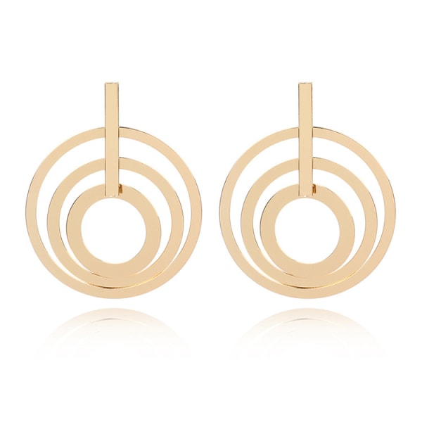 Store cirkelformede creoler Multi Loops Guld Sølv Mat Geometriske creoler E