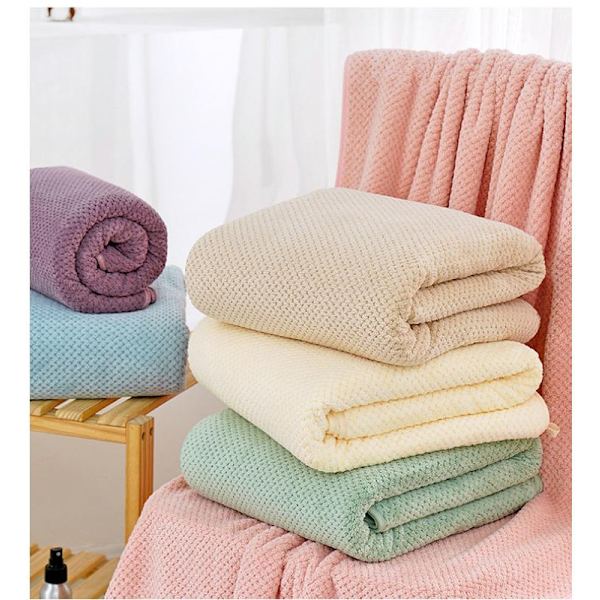 Korallfleece ananas gitter snabbabsorberande badhandduk Square gray