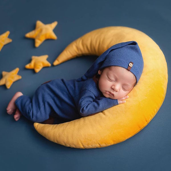 Baby Moon Star Kudde Nyfödd Posering Kudde Nyfödd Fotografering