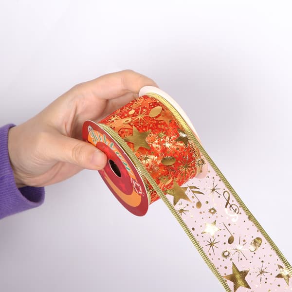 5 stämplade julband, DIY julgran