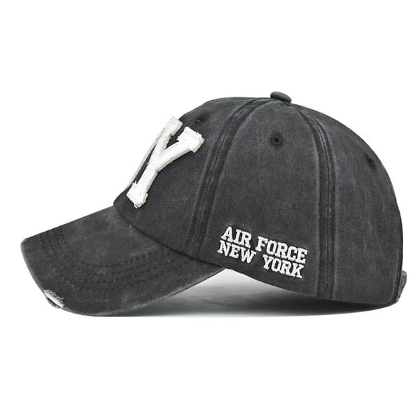 Vasket farve patchwork NY bomulds baseball cap broderi tegneserie
