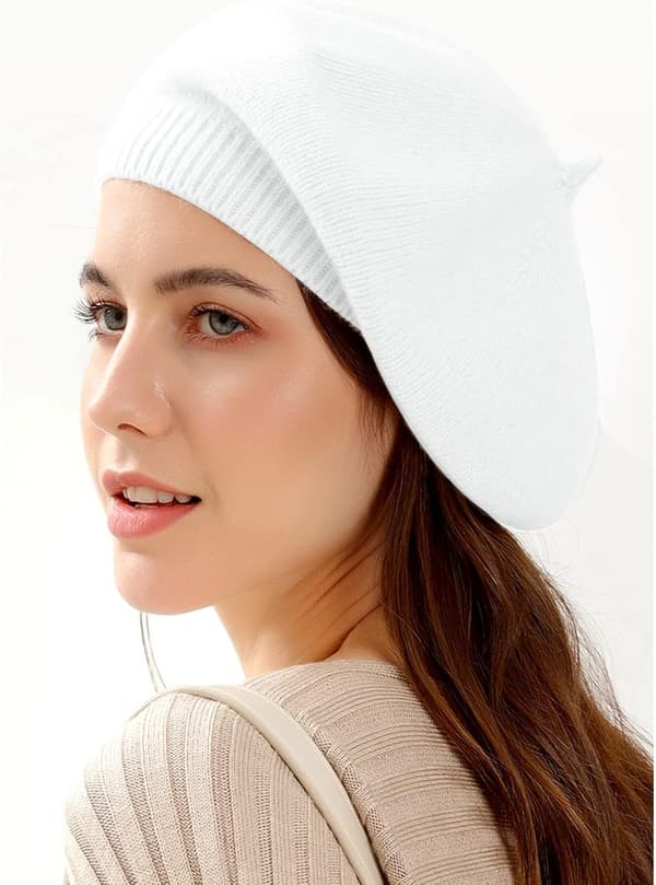 Kvinners klassiske franske baskerlue elegant beanie høst vinter for