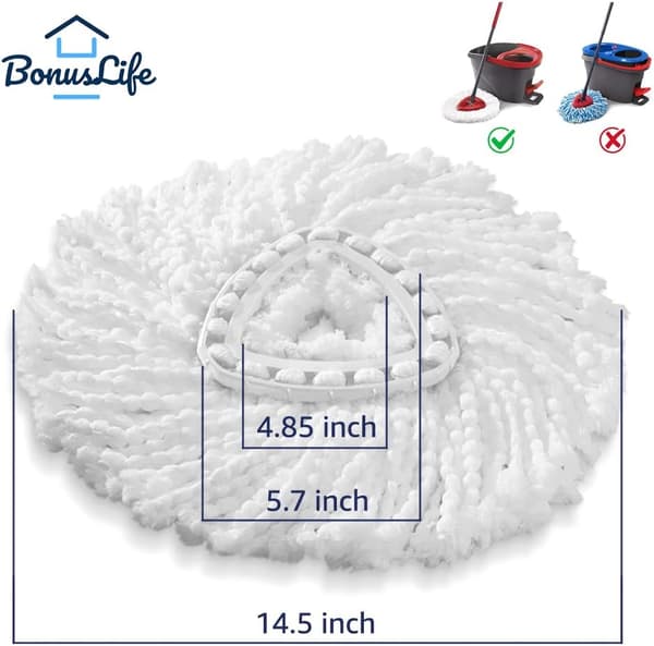 Pakke med 6 enkle rengjøring mikrofiber spin mopp erstatningshode Ref