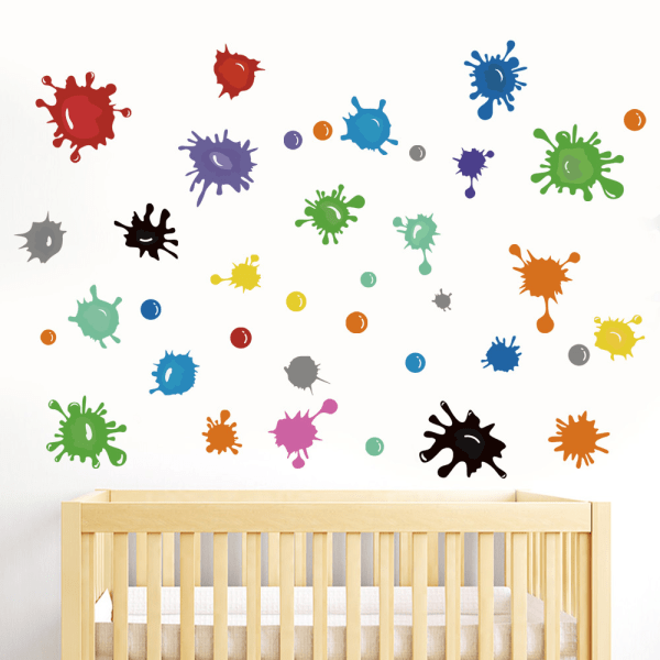 2 Pack Multicolor Wall Decals (112 Pcs), Splatters and Smudges f