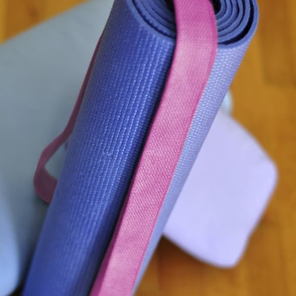 5,9ft ekstra lang bomuldsyogastropp med metal D-ring (Pink)