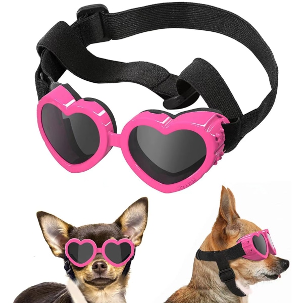(Rosa) vindtäta hundglasögon, justerbar elasticitet Small Dog Go