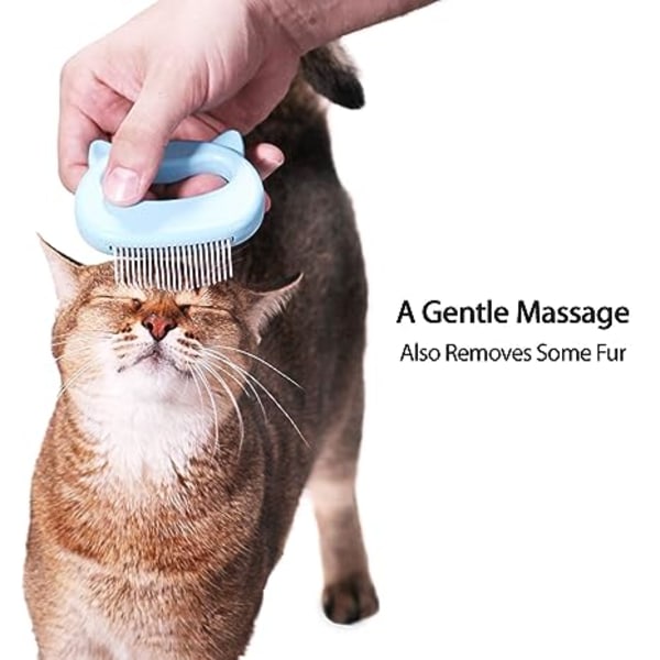 Cat Grooming Comb - Blå massagekam - Lätt hårborttagning eller så