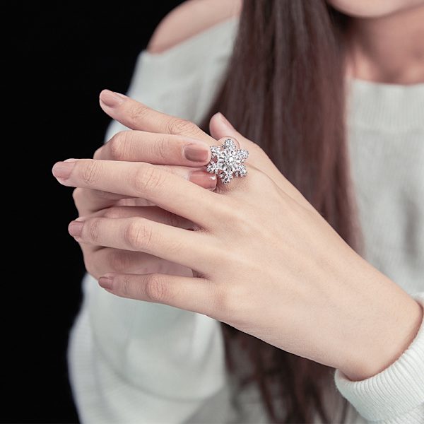 Snurrande snöflinga ring roterande roterande ring dammode pe