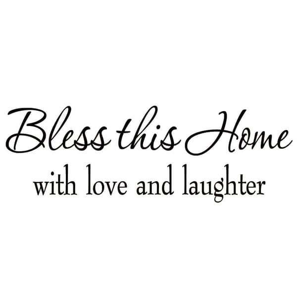 Bless This Home - Skulpterade vinylseparata bokstäver med väggcitat