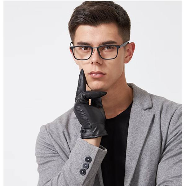 1 par herre varme sorte touch screen handsker Haining læder handsker