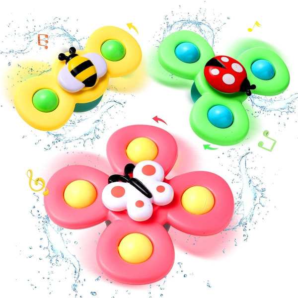 PCS Baby Bath Spinner Toy med roterande sugkoppsnurra