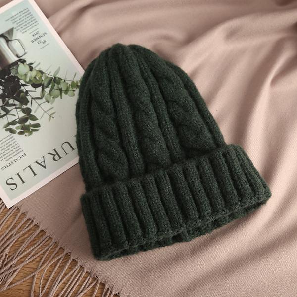 Barnmössa i ull höst och vinter dag mode röd twist stickad