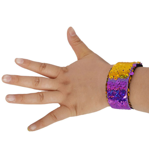 12 stk. (tilfeldige farger) Sequin Mermaid Armbånd 2-farget Reversib
