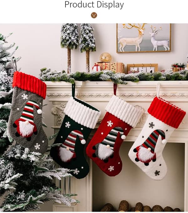 1 st vit julstrumpa gnom julstrumpor ansiktslös gör