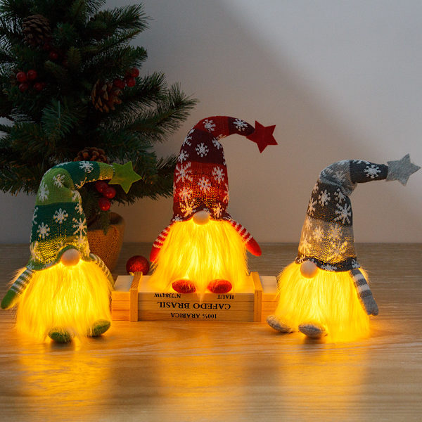 1 Harmaa Nimetön Nukke Valolla Rudolph Kääpiö Pehmolelu Orn