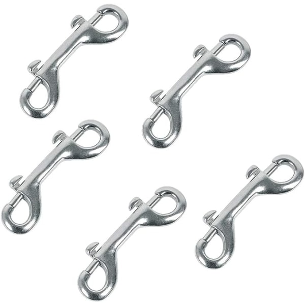 5 Pack Double Ended Bolt Carabiner 7cm Zinc Alloy Trigger Chain