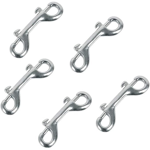 5-pakning dobbel endede boltkarabiner 7cm sinklegering triggerkjede