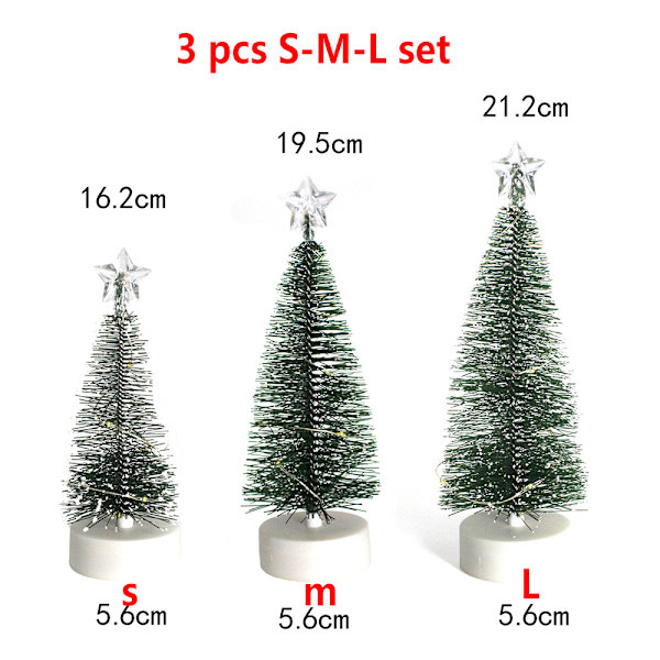 3 stk LED Varme Lys Sterke Juletre Ornamenter Jul Fest