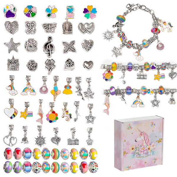 Håndlavede krystalperler løs legering armbånd til børn DIY perler M