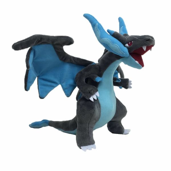 Sort Mega X Charizard-bamse i sort, 10\"